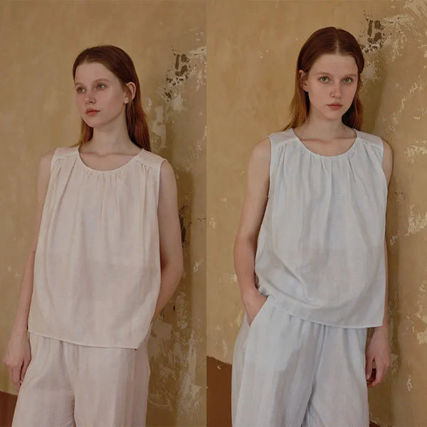 Light-colored Striped Loungewear Set