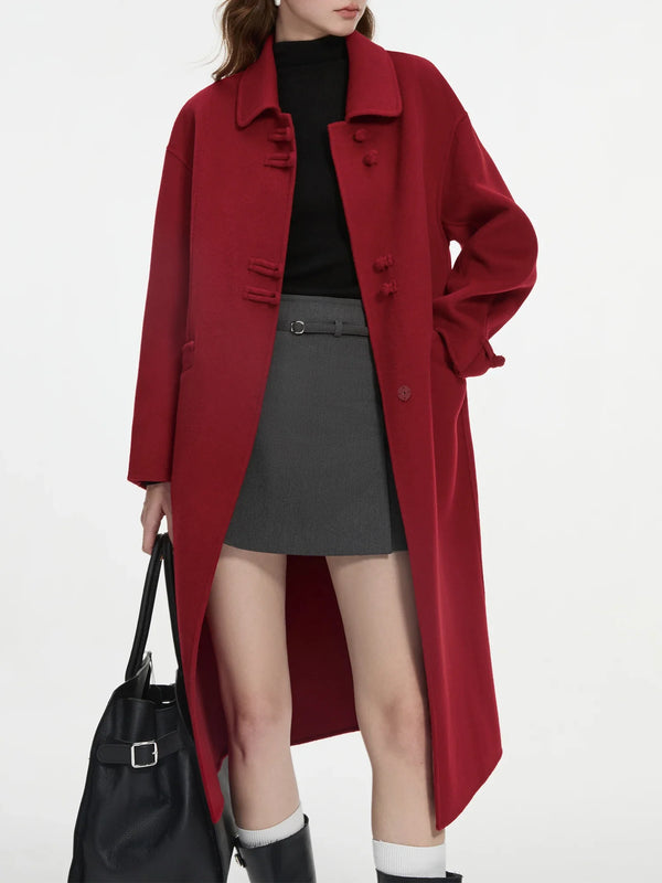 New Chinese Style 100% Wool Long Coats