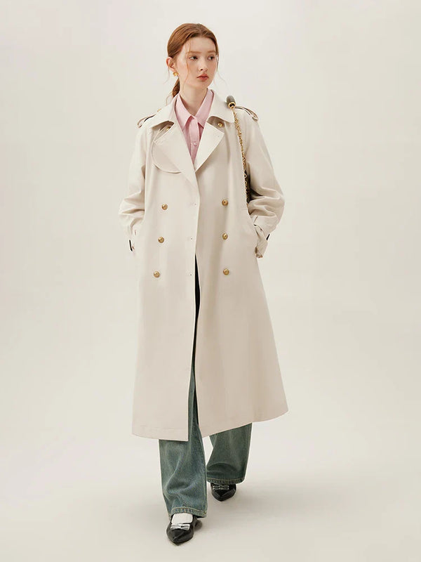 Double Breasted Office Long Trench Coats