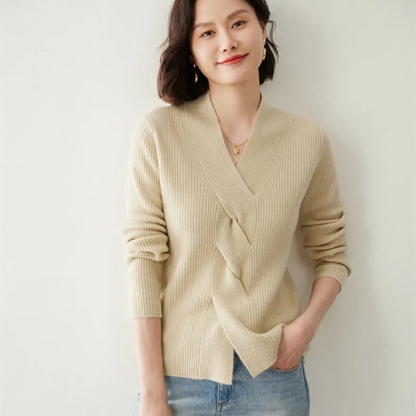 Pure Cashmere V-Neck Pullover Sweater