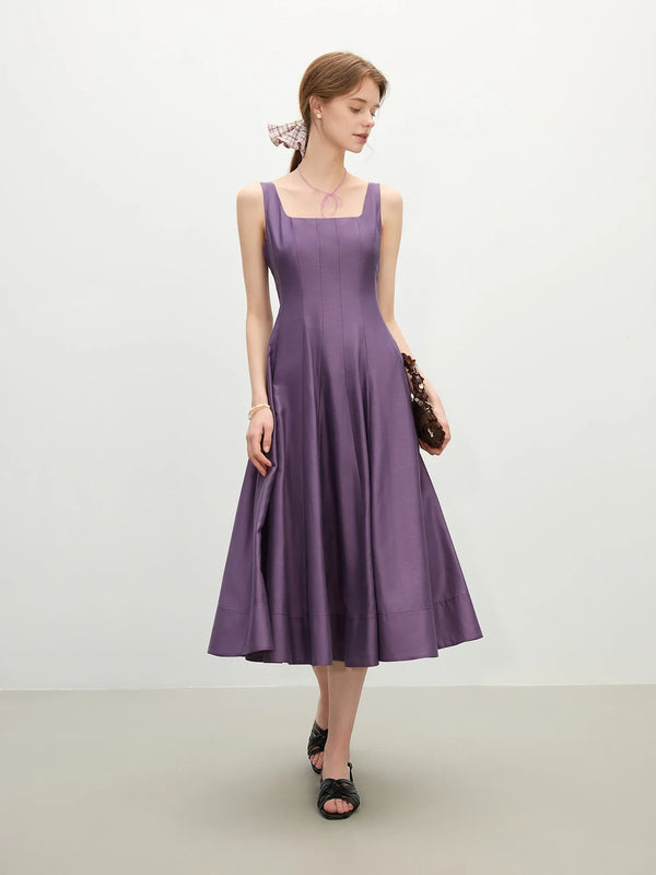 Three-dimensional Cutting High Waist Sleeveless Dress