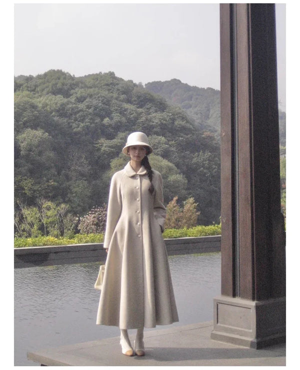 High Quality Skirted Woolen Wool & blends Coat