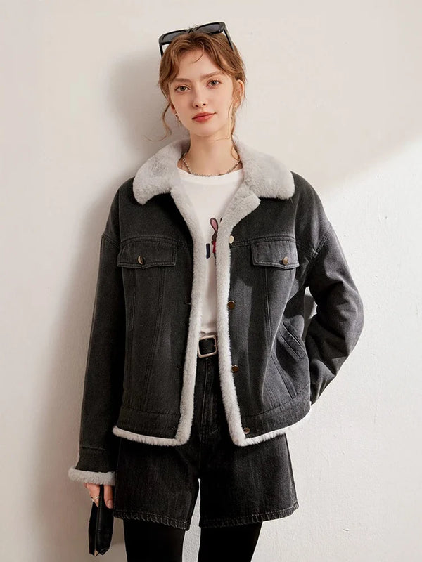 Thickened Fleece-Lined Denim Jacket