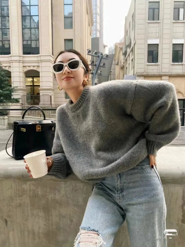 Round Neck Loose Cashmere Sweater