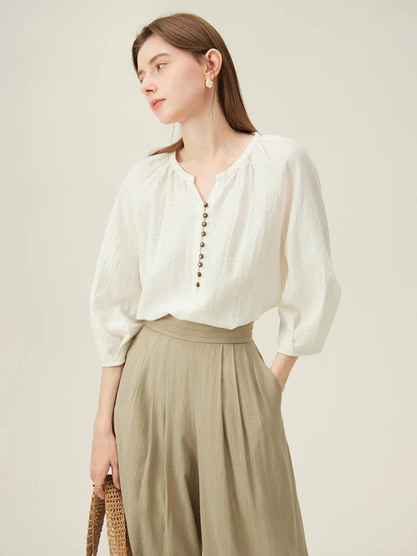Linen Three-quarter Sleeve Shirts