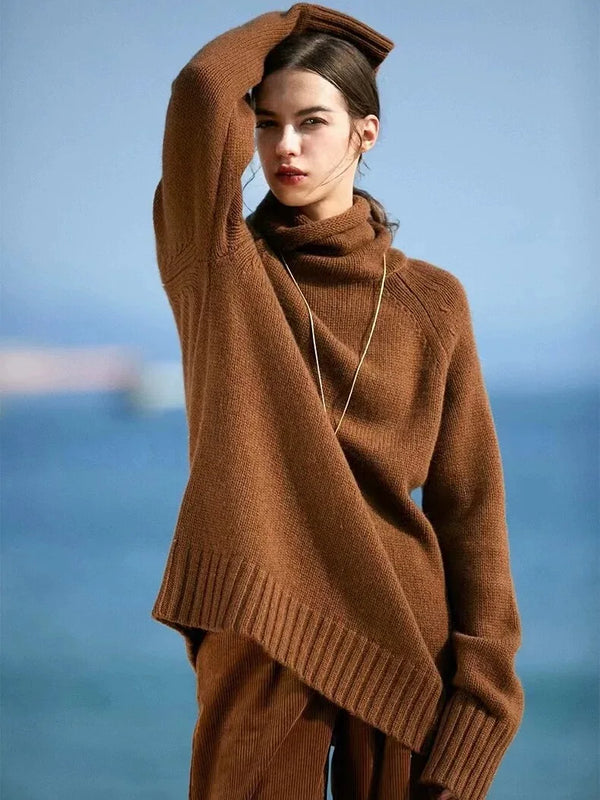 100% Pure Wool high Collar Sweater